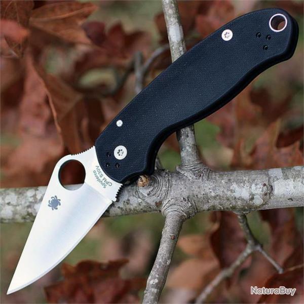 Couteau Spyderco Para Military 3 Lame Acier CPM S30V Manche G-10 Made In USA SC223GP