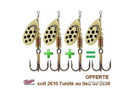 Cuiller Speciale Peche a la Truite Aglia Mepps Or Points Noirs par 3, 3