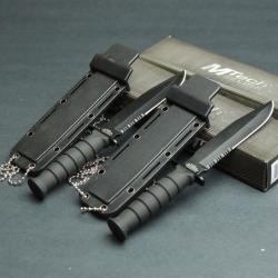 Lot de 2 Couteau de Cou Tactical Mini Kabai MTECH Acier 440 Façon Ka-Bar MT632CB
