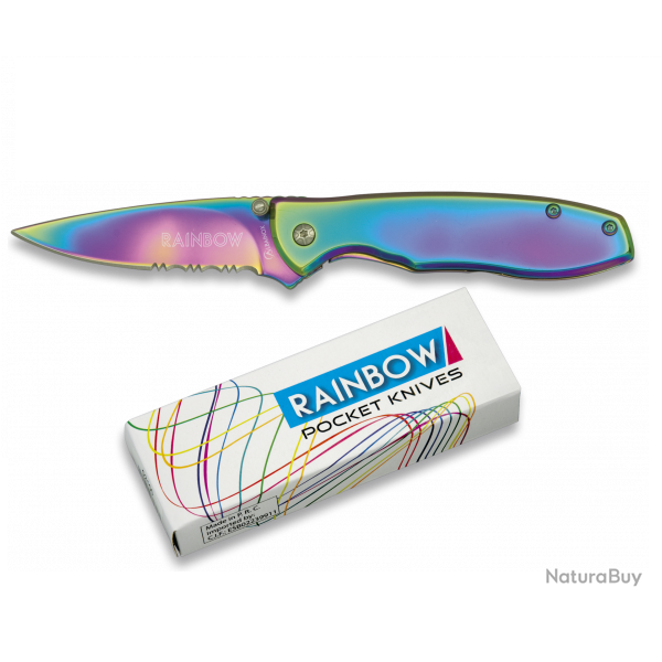  collectionner ce Couteau pliant de poche lame de 7.3 cm   RAINBOW  couleur Arc en Ciel