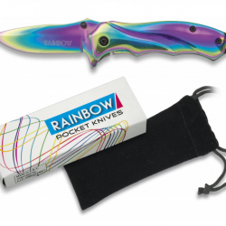 Couteau pliant de poche lame de 6.2 cm  « RAINBOW » décoré couleur Arc en Ciel