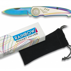 Couteau pliant de poche de 15 cm avec lame de 6.2 cm  « RAINBOW » couleur Arc en Ciel