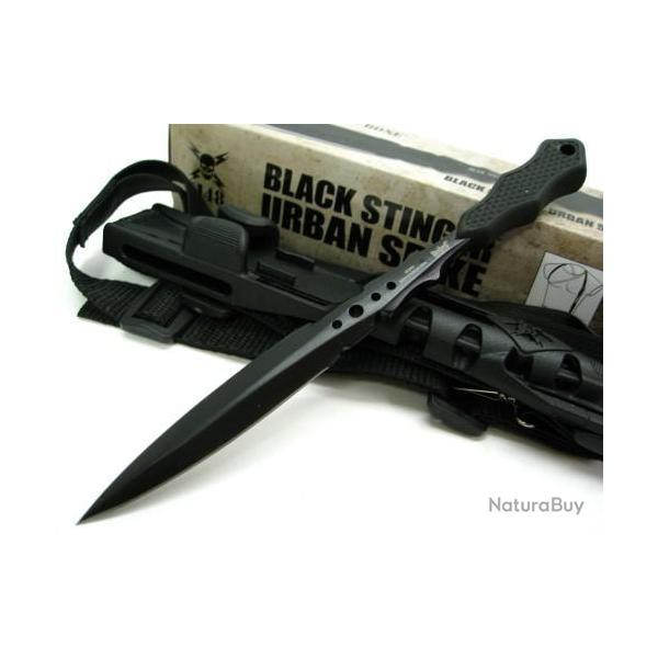 Couteau United Cutlery M48 Stinger Acier 2Cr13 Black Manche Abs Etui Nylon Rigide UC2937
