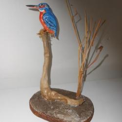 pour collection,martin pêcheur sculpture bois