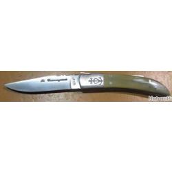 Couteau pliant "le Camarguais"avec manche en pointe de corne de bélier, lame 8,5cm de tranchant