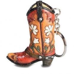 Porte clés  botte Cow Boy - western Couleur dominante Orange