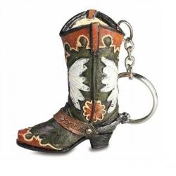 Porte clés  botte Cow Boy - western Couleur dominante Vert Kaki