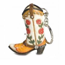 Porte clés  botte Cow Boy - western Couleur dominante Blanc Crème