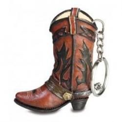 Porte clés  botte Cow Boy - western Couleur dominante Marron Clair