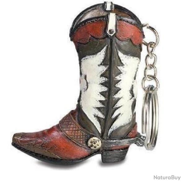 Porte cls  botte Cow Boy - western Couleur dominante Noir et Rouge