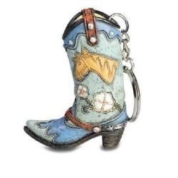 Porte clés  botte Cow Boy - western Couleur dominante Bleu clair