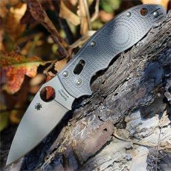Couteau Spyderco Manix 2 Lame Acier MAXAMET Manche FRN Gray Bearing Lock Made In USA SC101PGY2