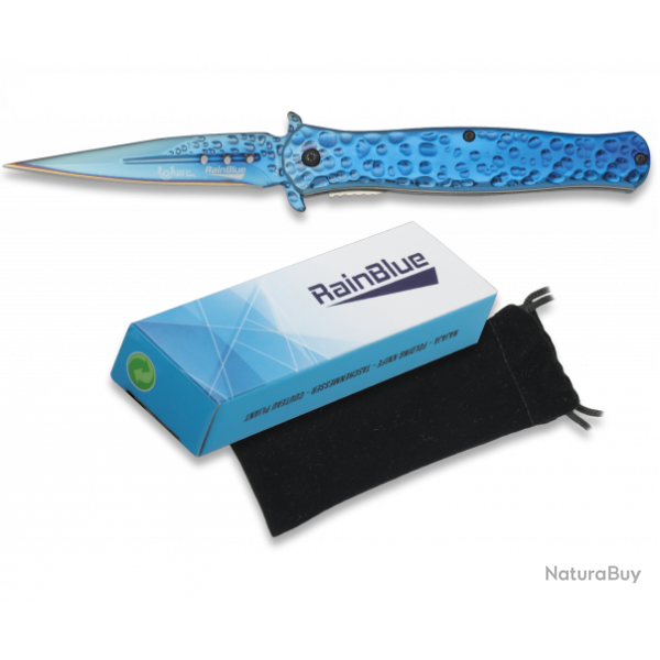 Couteau pliant de poche lame de 9.3 cm   RainBlue  couleur bleu