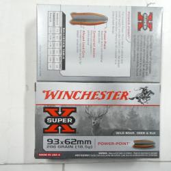 LOT DE 40 Balles calibre 9,3x62 WINCHESTER POWER POINT 286GR  18;5gr