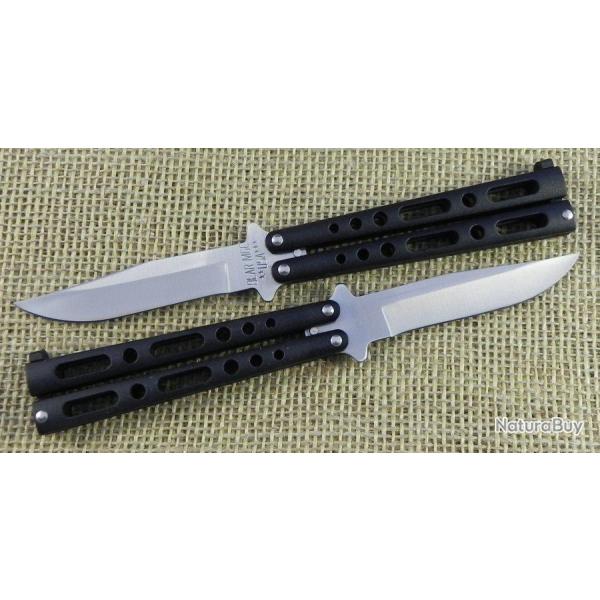 Couteau Papillon Butterfly Balisong Bear & Son Lame Acier 440 Manche Aluminium Made In USA BC117B