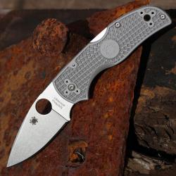 Couteau Spyderco Native 5 Lightweight Micro-Melt Maxamet Manche Gray FRN Lockback Made USA SC41PGY5