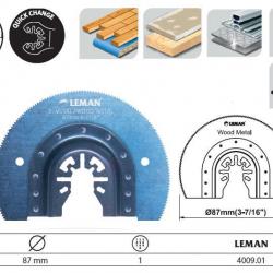 Lame de Scie Segment Moyeu Deporte Bi-Metal Bois Metal 87mm Leman