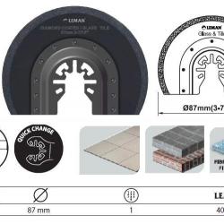 Lame de scie segment diamantée diamètre 87 mm 4018.01 Leman