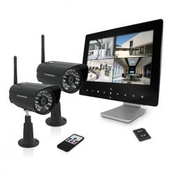 Enregistreur vidéo sans fil écran couleur 9'' 4 voies 2 caméras sans fil 720p Thomson