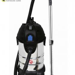 Aspirateur eau et poussières en inox synchro décolmatage manuel 1400W 30L LOASP306 Leman