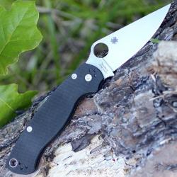 Couteau Spyderco Para Military 2 Left Lame Acier CPM S30V Manche G-10 Made In USA SC81GPLE2