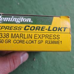 Cartouches Remington 338 Marlin Express 250gr Core-lokt SP
