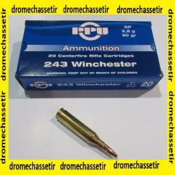 5 boites neuve de 20 cartouches Partizan  de calibre 243 Winchester, 90 grains , SP