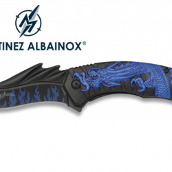 Couteau Pliant DRAGON Bleu Lame de 9 cm / Bleu et Noir