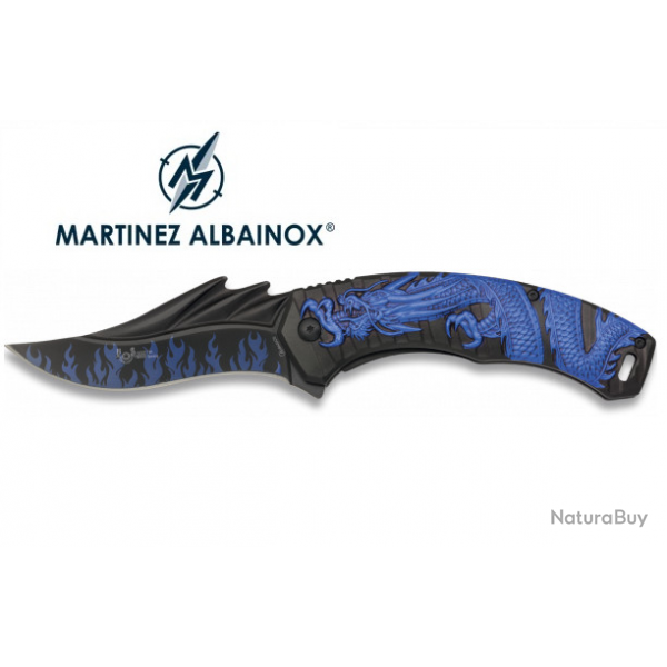 Couteau Pliant DRAGON Bleu Lame de 9 cm / Bleu et Noir