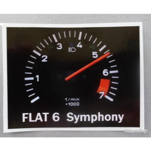 FLAT 6 SYMPHONY AUTOCOLLANT STICKER Compte tours 911 964 SC 3.0 CARRERA RALLYE