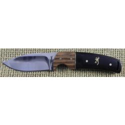 Couteau Browning Buckmark Hunter Lame Acier 8Cr13MoV Etui Cuir BR0271