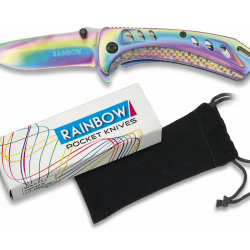 Couteau  de poche lame de 7.3 cm  « RAINBOW » couleur Arc en Ciel