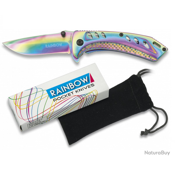 Couteau de poche de 17 cm   RAINBOW  Dcor couleur Arc en Ciel