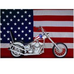 Drapeau nylon USA Moto  de 150 x 90