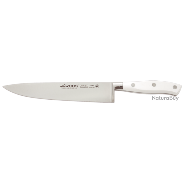 Couteau de cuisine forg Arcos Riviera manche blanc 20 cm