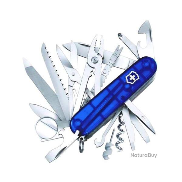 couteau suisse Victorinox Swisschamp bleu translucide 1.6795.T2