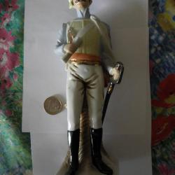 vintage Figurine ceramique militaire, officier des chasseurs