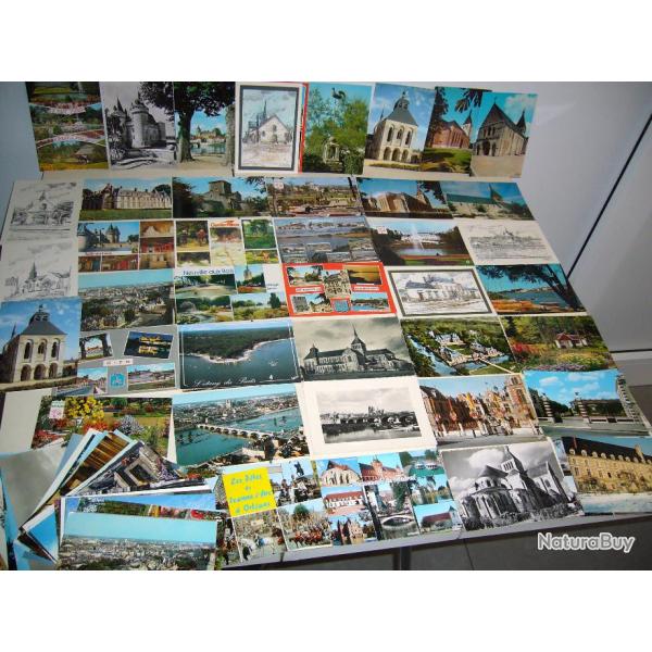 Un lot de 100 cartes postales du LOIRET