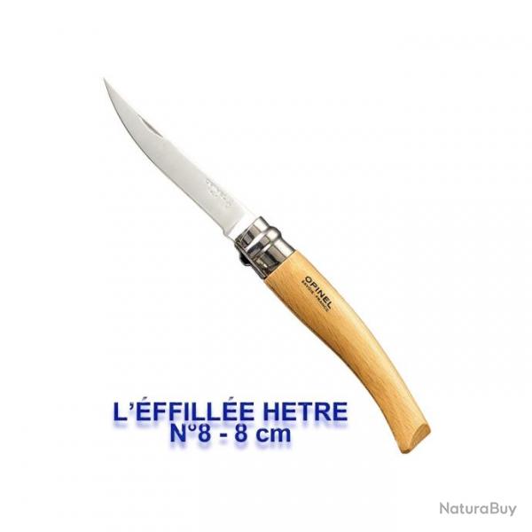 Opinel - Couteau L'Effil N8 A N15 Htre Lame Inox - 3x75 - 3675