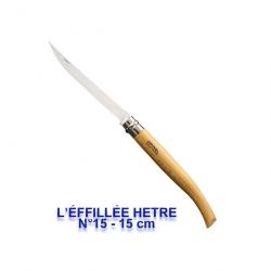 Opinel - Couteau L'Effilé N8 A N15 Hêtre Lame Inox - 3x75 - 3975