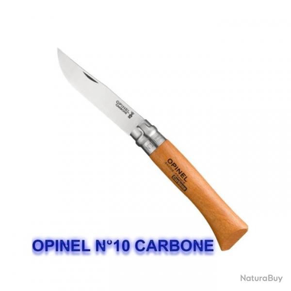 Opinel - Couteau Tradition N10 Htre Lame Carbone - 942.10