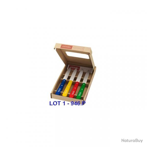 Opinel - Coffret 4 Couteaux Office N112 Panachs Lame Lisse Inox - 1381-946.P - 946.P