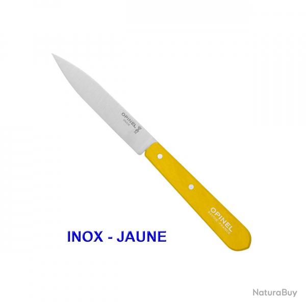 Opinel - Couteau Office N112 Lame Lisse Inox / Carbone Pointe Milieu - 1381-94x - 946.P-JAUNE