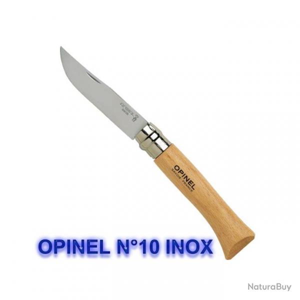 Opinel - Couteau Tradition N10 Htre Lame Inox - 952.10