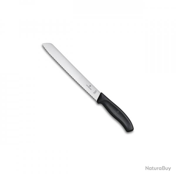 Victorinox - Couteau Pain Swissclassic Lame Crante 21cm Manche Fibrox - 6.863x - 6.8633.21B