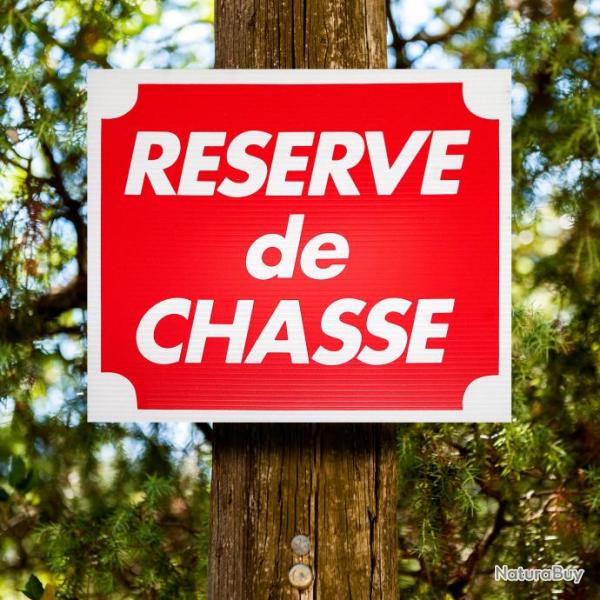 Panneau "RESERVE DE CHASSE" en Akilux 30 x 25 cm