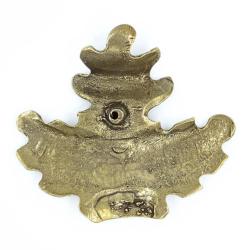 Feuille de chêne détaillée et réaliste en bronze 85x85mm