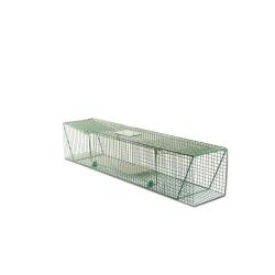 Piège à trappes type US 2 entrées maille acier vert 125x26x26cm