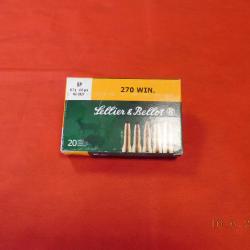 20 Balles calibre 270 WM Sellier & Bellot