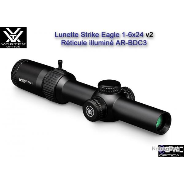 Lunette VORTEX Strike Eagle 1-6x24 Gen II - Rticule lumineux AR-BDC3